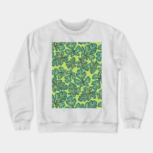 Funky Leaf Line Art Seamless Surface Pattern Design Crewneck Sweatshirt